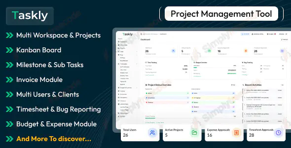 TASKLY v7.0 – Project Management Tool - nulled