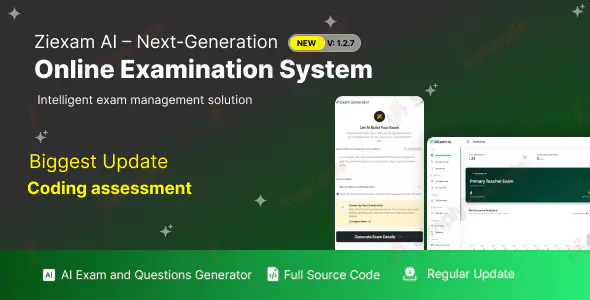Ziexam AI v1.2.7 – Next-Generation Online Examination System SaaS Platform Script