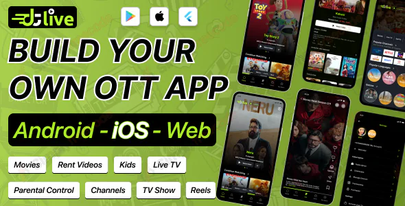DTLive v1.8 - Movie, TV Show, OTT, Live TV, Streaming Flutter App (Android, iOS) with Admin Panel