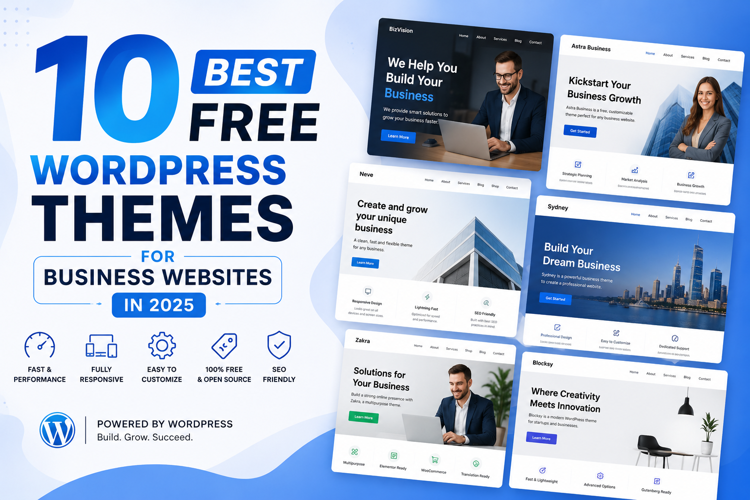 10 Best Free WordPress Themes for Business Websites in 2025